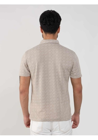 Dufy Bej Erkek Slim Fit Jakarlı Polo Yaka Tshirt - 105234-bej Bej