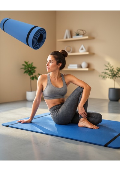 10 Mm Kalınlıkta Kaymaz Yüzeyli Çift Taraflı Eva Yoga Matı Çok Renkli