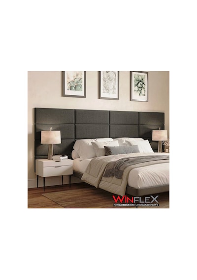 Winflex 25x50cm Dikdörtgen Kumaş Kaplı Akustik Panel- 1 Adet Antrasit