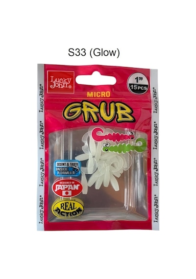 Lucky John Micro Grub 1'' 2.5cm Silikon Yem 15'li Paket S33