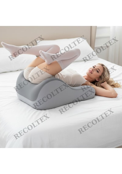 Çiftler İçin Ergonomik Pozisyon Yastığı, Yatakta Konforlu Destek, Kaymaz Taban Gri