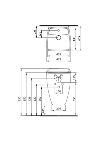 Bocchi 1082-005-0126 Firenza Asma Monoblok Lavabo Parlak Siyah