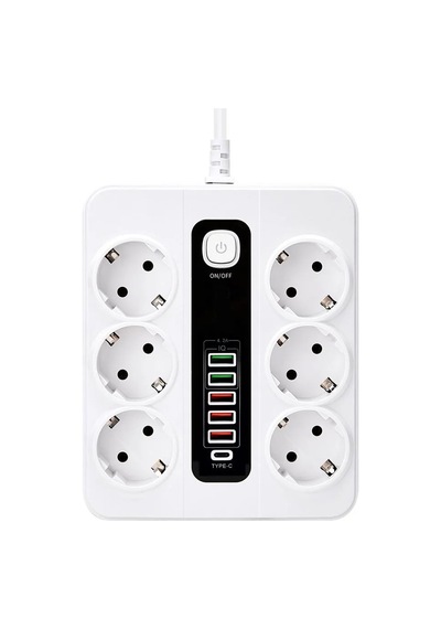 Vothoon Hp-h04 3000w 10amper 6 Lı 2metre Uzatma Kablolu Çoklu Termal Akım Priz Standart