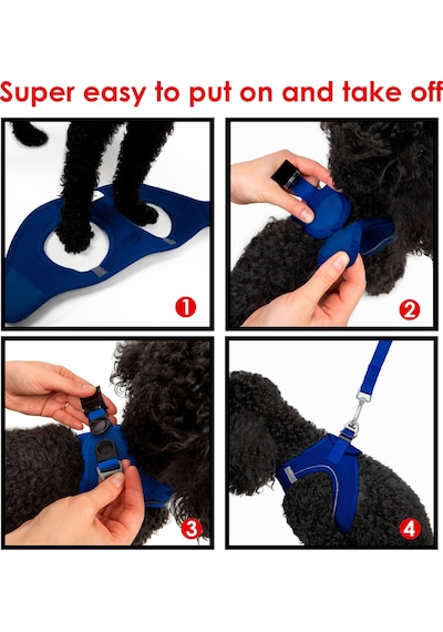 Air-Mesh Küçük ve Orta Irk Kedi Köpek Göğüs Tasması - Yumuşak, Nefes Alabilir, Dayanıklı LACİVERT XL