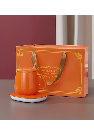 Usb Isıtıcılı 350ml Kupa Bardak Turuncu Yeşil