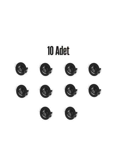 Ct-5268 Ufo Yıldız Hareketli 1.5 W Led Spot 10 Adet Siyah Kasa Beyaz