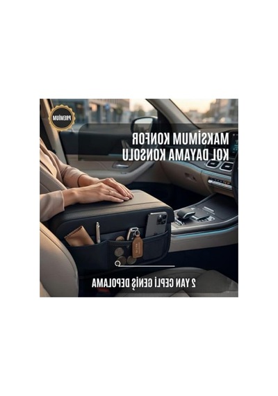 Yumuşak Araç Kol Dayama Padi, 2 Yan Cüzdanlı Tasarım