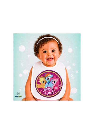 Pony Keten Bebek Mama Önlüğü Yumuşak - Emici - Yıkanabilir - Özel Tasarım P160 Çok Renkli