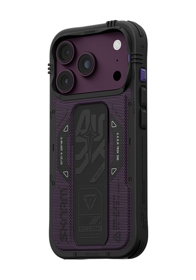 Apple Uyumlu iPhone 18 Pro Max Kılıf Skinarma M-safe Şarj Özellikli Airbag Tasarımlı Standlı Phantom Kapak Bordo