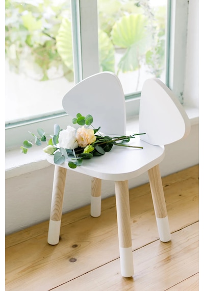 White Mickey Fare Sandalye (Çocuklar için Yaz-Sil Montessori Aktivite ve Etkinlik Sandalyesi)