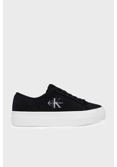 Calvin Klein Deri Karışımlı Logolu Sneaker Ayakkabı Hw0hw03088beh Bayan Ayakkabı Hw0hw03088 Beh Siyah