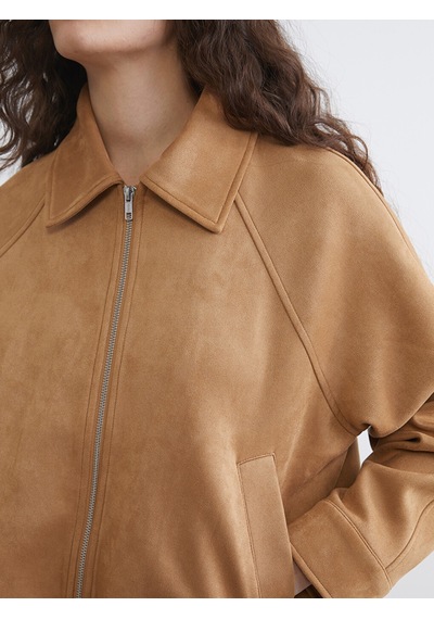 Lcw Vision Bej Oversize Kadın Süet Görünümlü Ceket