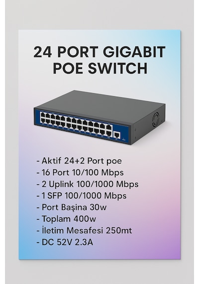 24 Port Gigabit Poe Switch 10/100/1000