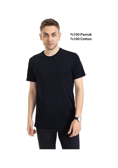 Erkek Yuvarlak Yaka %100 Pamuklu Yüksek Kalite Regular Kalıp Düz Basic T-shirt 212 - M Bordo