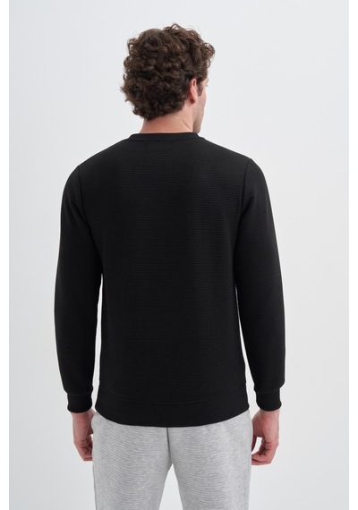 Cazador 50460 Erkek Bisiklet Yaka Sweatshirt Siyah