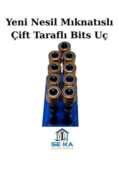 Yeni Nesil Mıknatıslı Çift Taraflı Bits Uç Profesyonel Pratik Vidalama Ucu Pz2 X 65 Mm 10 Adet