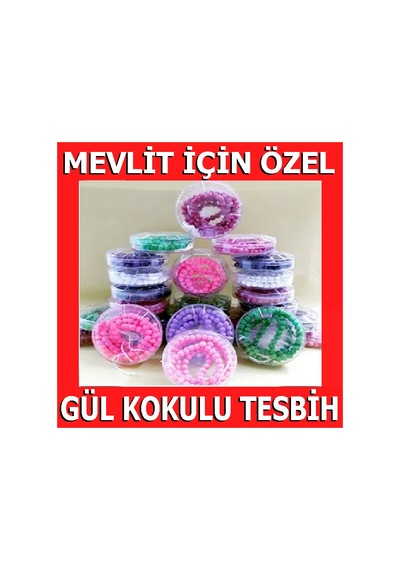 60 Adet Gül Kokulu Kutulu Tesbih Bebek Mevlüt Tespih