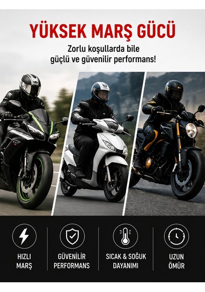 Yuasa Ytx7l-bs Cp 12v 6ah 100a Agm Bakımsız Motosiklet Aküsü 125cc'ler İçin