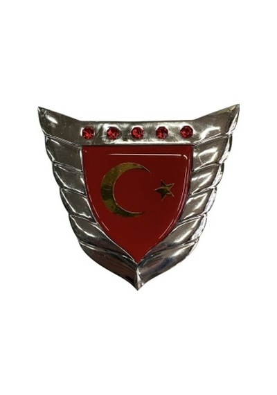 Nikelaj Çerceveli Türk Bayrağı Yapıştırma Arma