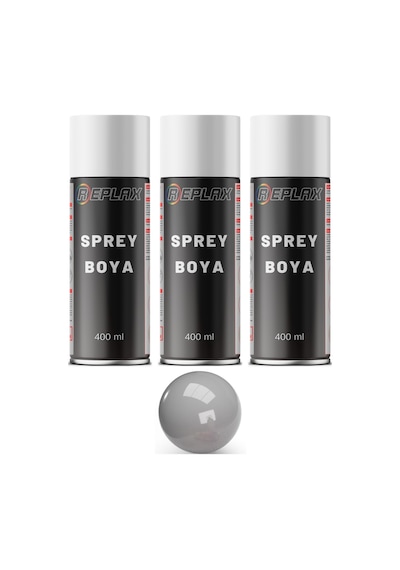 3 Adet Ral 9006 Metalik Gri Sprey Boya 400 Ml.