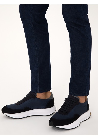 Cacharel Lacivert %100 Deri Vibram Taban Sneaker Ayakkabı