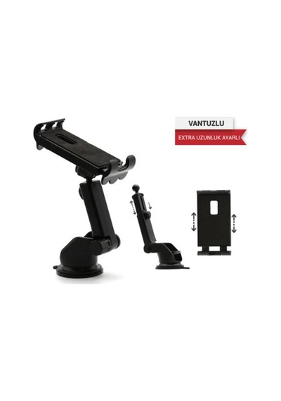 Carub Vantuzlu 360° Dönebilen Ayarlı Kızaklı Üniversal Araç İçi Telefon Tutacağı