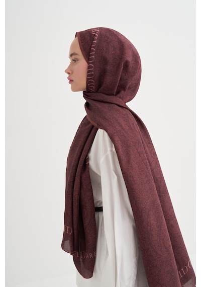 Carell Elenora Monogram Floş Şal Kızıl Çok Renkli
