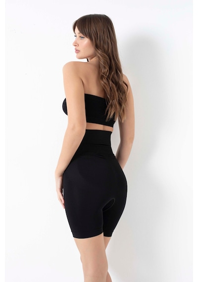 Anıl Lingerie 2541s Toparlayıcı Dikişsiz Kısa Paçalı Yüksek Bel Şort Korse Siyah