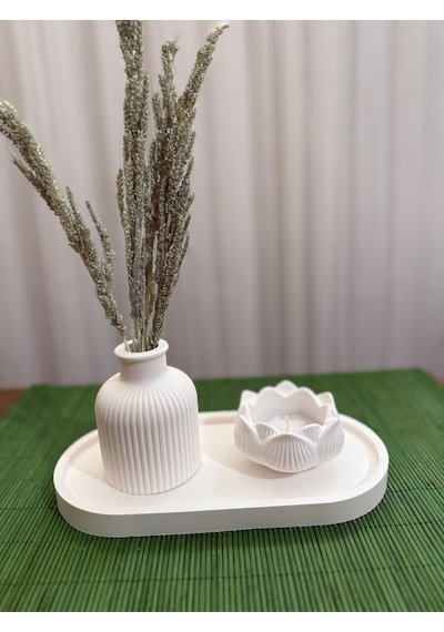 Bernami Mum Pinterest Dekoratif Pampas Iskandinav Mini Kuru Çiçek Vazosu Ve Lotus Tealight Mumluk Set Diğer