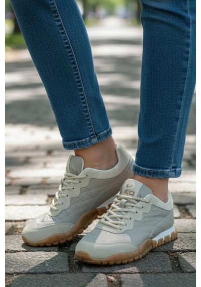 In Step Muxa Unisex Bej Sneaker - Hafif Ve Esnek Günlük Ayakkabı - Kaymaz Taban