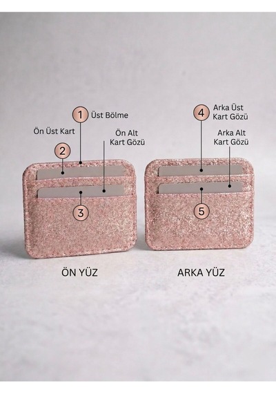 Satuna Simli 5 Bölmeli Kadın Kartlık Cüzdan Pembe