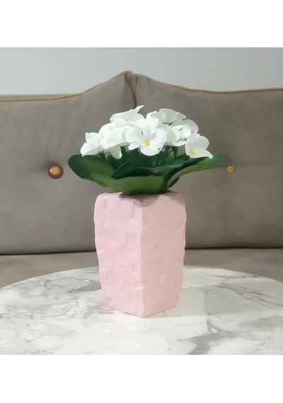 Vazo Dahil,vazo Dahil,vazoda Çiçek,beyaz Yapay Çiçek,vazo Dekoratif Çiçekli Pembe 7x7x17cm Diğer