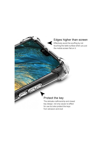 Huawei P20 Lite Kilif Köse Korumali Seffaf Silikon Kapak 564709104