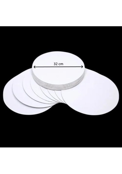 Turta Mendili / Pasta Altlığı Beyaz Yuvarlak 32 Cm 10 Adet Gümüş