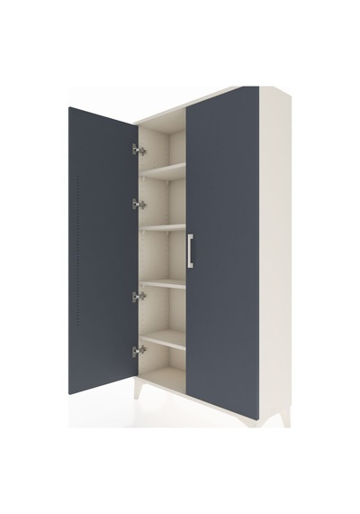 Arges Dolap 4 Raflı 2 Kapaklı 88x30x163 Aytaşı-antrasit Aytaşı