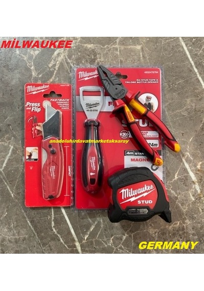 Milwaukee 180mm Pense Cobalt Çelik 1000v 3fnk 5metre Maket Bıçağı Açacak 4set Diğer