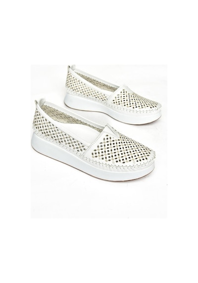 Fox Shoes S540011503 Beyaz Hakiki Deri Kadın Ayakkabı Beyaz