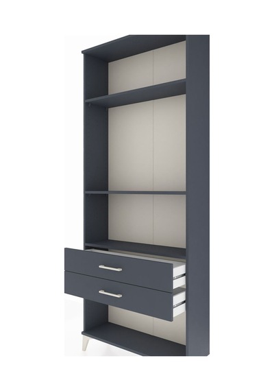 Arges Dolap 3 Raflı 2 Çekmeceli 88x30x221 Antrasit-antrasit Antrasit