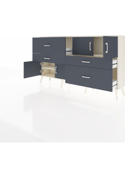 Arges Konsol 2 Raflı 4 Çekmeceli 4 Kapaklı 176x30x99 Aytaşı-antrasit Antrasıt/antrasıt - Aytası Arges Konsol 2 Raflı 4 Çekmeceli 4 Kapaklı 176x30x99 Aytaşı-antrasit Antrasıt/antrasıt - Aytası