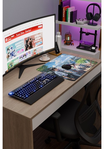Kimi No Na Wa Kaymaz Dikişli Kauçuk Oyuncu Mousepad V3 - 48x40 Xl Gaming Mouse Pad Fare Altlığı