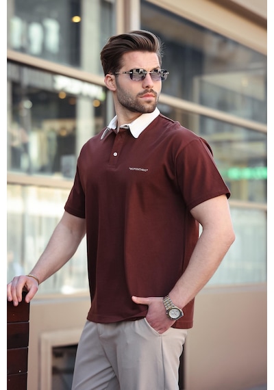 Madmext Acı Kahve Düğmeli Polo Yaka Erkek T-shirt E7119 Acı Kahverengi Madmext Acı Kahve Düğmeli Polo Yaka Erkek T-shirt E7119 Acı Kahverengi