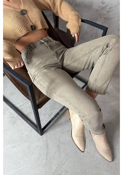 Lacarino 7609 Mom Fıt Kadın Jean Pantolon Od Antrasit Lacarino 7609 Mom Fıt Kadın Jean Pantolon Od Antrasit