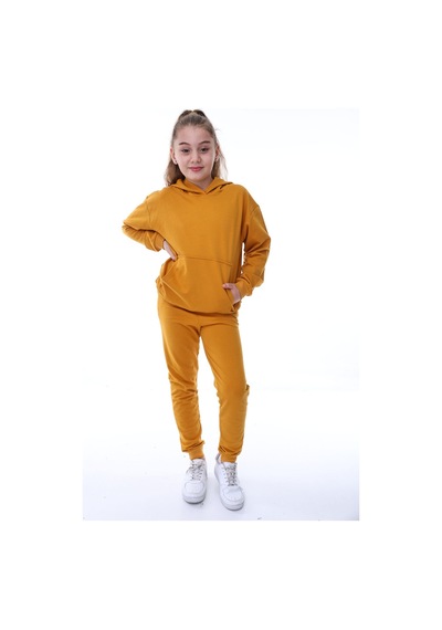 Zuzunga Basic Kapüşonlu 2 İplik Şardonlu Kanguru Cepli Çocuk Eşofman Takımı - 3-10 Yaş Su Yeşili Füme Zuzunga Basic Kapüşonlu 2 İplik Şardonlu Kanguru Cepli Çocuk Eşofman Takımı - 3-10 Yaş Su Yeşili Füme