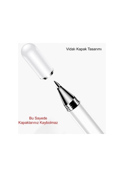 Apple İpad Air 13" M3 2025 Uyumlu 2 In 1 Stylus Uyumlu Kalem Özel Tasarım Ve Çizim Kalemi