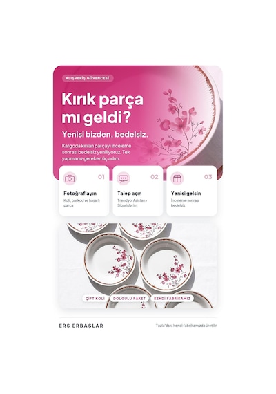 Tr Lüx Sakura Desen Seramik 6 Kişilik Yemek Seti 20 Cm Genel