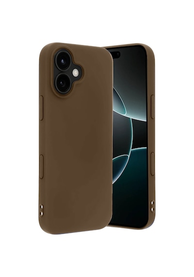 iPhone Uyumlu 17 First Silikon - Kahverengi Düz Renkli