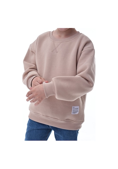Erkek Çocuk Sweatshirt %100 Pamuk Rahat Kalıp 5-10 Yaş Bej
