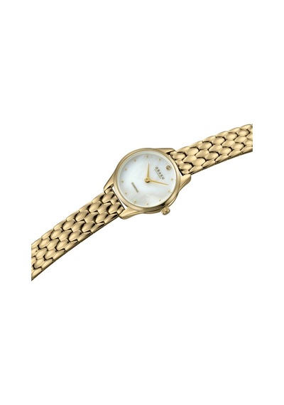 Obaku Denmark V297sxgwsg Quartz Çelik Altın Rengi Sedef Kadran Safir Cam 24 Mm Kadın Kol Saati Altın