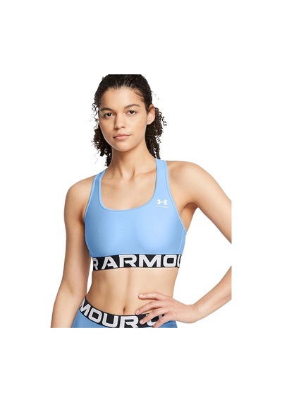 Under Armour Hg Mid Branded Kadın Sporcu Sütyeni Mavi