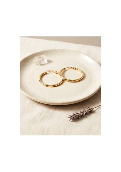 316l Çelik Gold Renk 28 Mm Halka Küpe Tj-bkp12006 Evimdeyokyok
